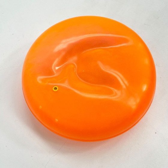 Image 1 of Taburete bajo naranja flúor de Zanotta, década de 1990.
