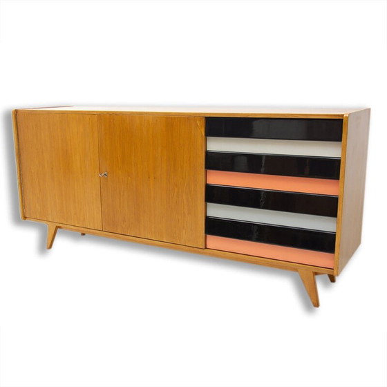 Image 1 of Vintage beechwood sideboard, modernist U-460 by Jiří Jiroutek, Czechoslovakia 1958