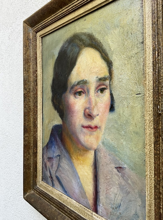 Modernist Female Portrait, Oil on Wood Panel, Circa 1930 – Paintings & Drawings (photo 9 of 10)