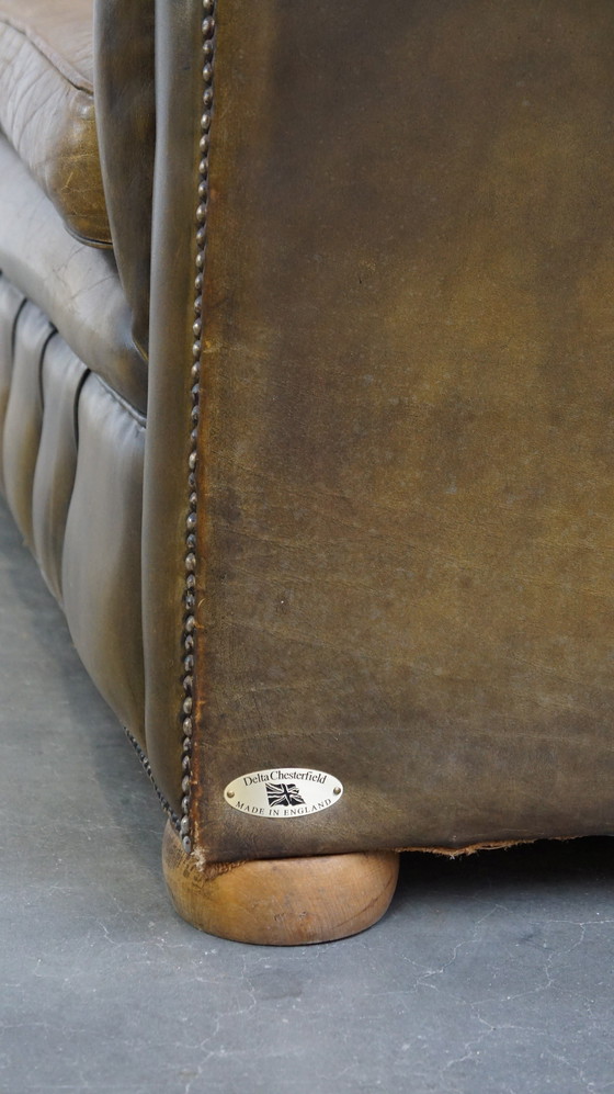 Image 1 of Beef Leather Chesterfield Sofa