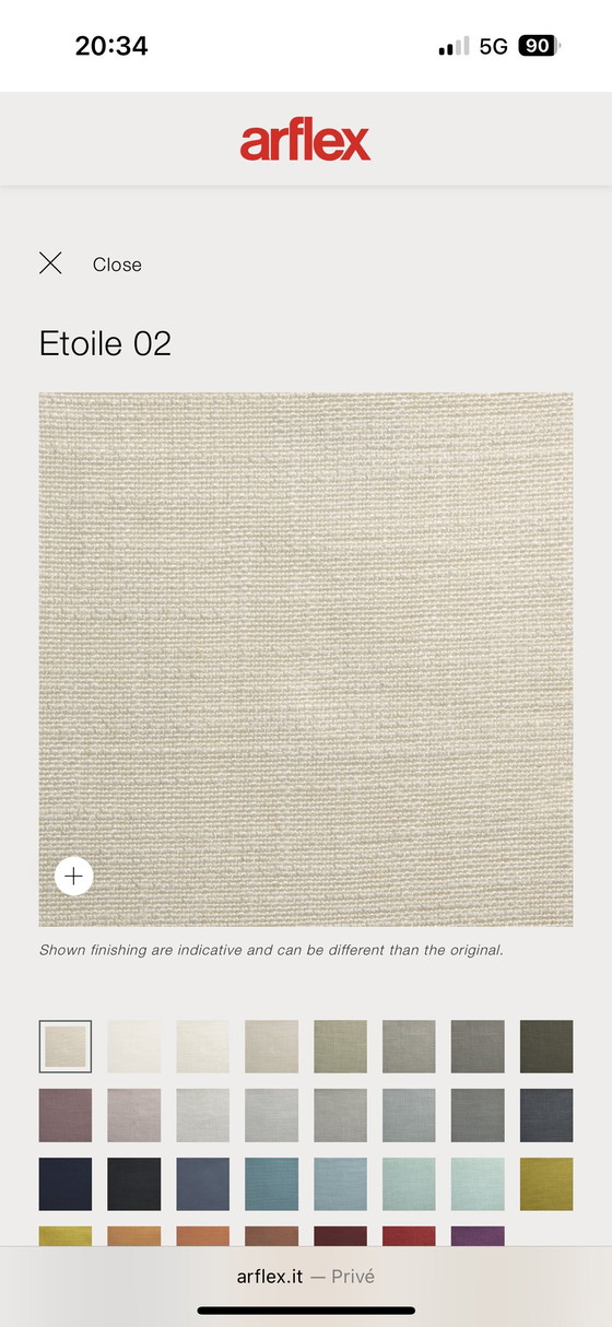 Image 1 of Arflex Marenco 4 seater sofa 96x255cm in fabric T show model