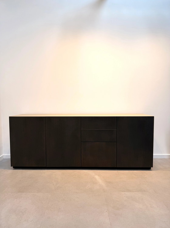 Image 1 of Contemporary Wooden Sideboard with Glass Top