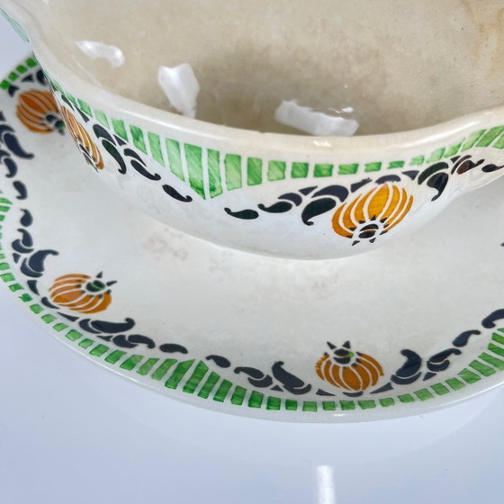 Image 1 of Sarreguemines "Maroussia" gravy boat, early 20th century