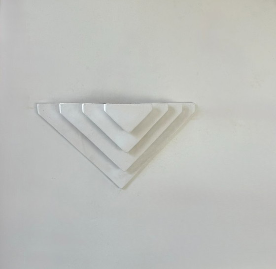 Image 1 of Applique vintage, plâtre blanc mat, France, 1970