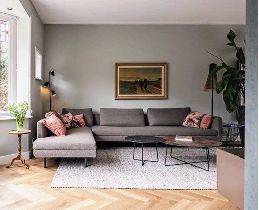 Eyye Etcetera designer corner sofa - 337 x 210cm - grey/brown – hoekbanken, Metal, Textile