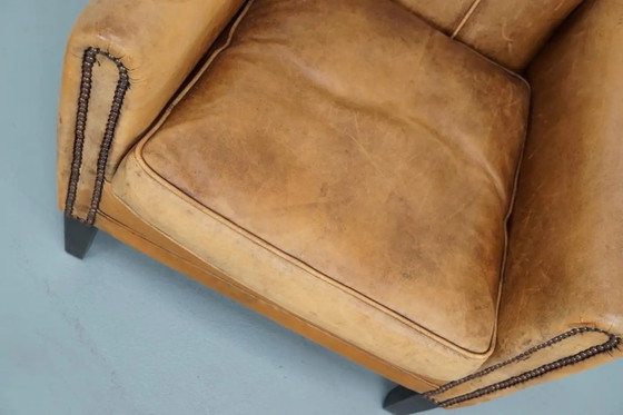Image 1 of Vintage Nederlandse Cognackleurige Leren Clubfauteuil