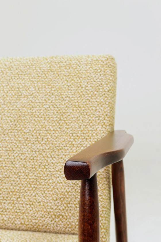 Image 1 of Fauteuil vintage vert mélange bouclé 1970 mid century modern design