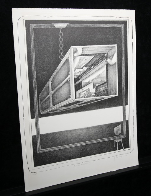 Andrées, Gerhard - Perspectief ruimte - Litho - Met de hand gesigneerd