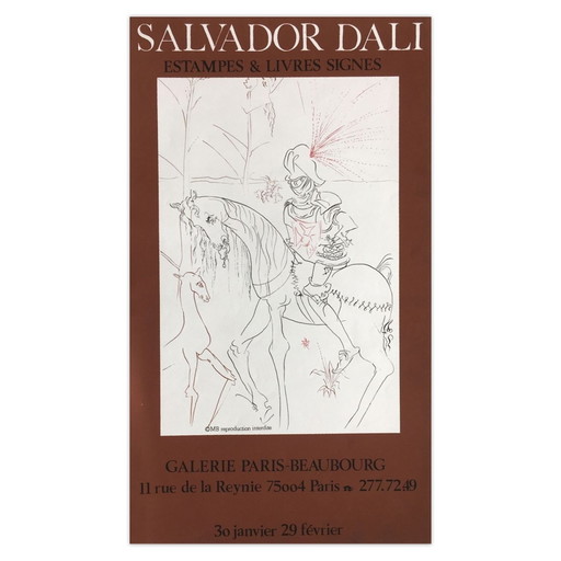 Salvador DALI Expo - Plakat der Galerie Paris-Beaubourg 1976