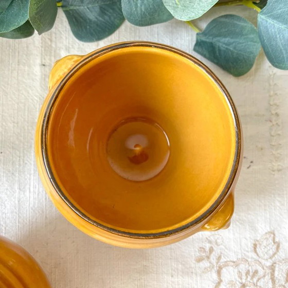 4 Ciotole Vintage in Ceramica Testa di Leone per Zuppa di Cipolle - Miele e Nero, Made in France – Retro (photo 8 of 9)