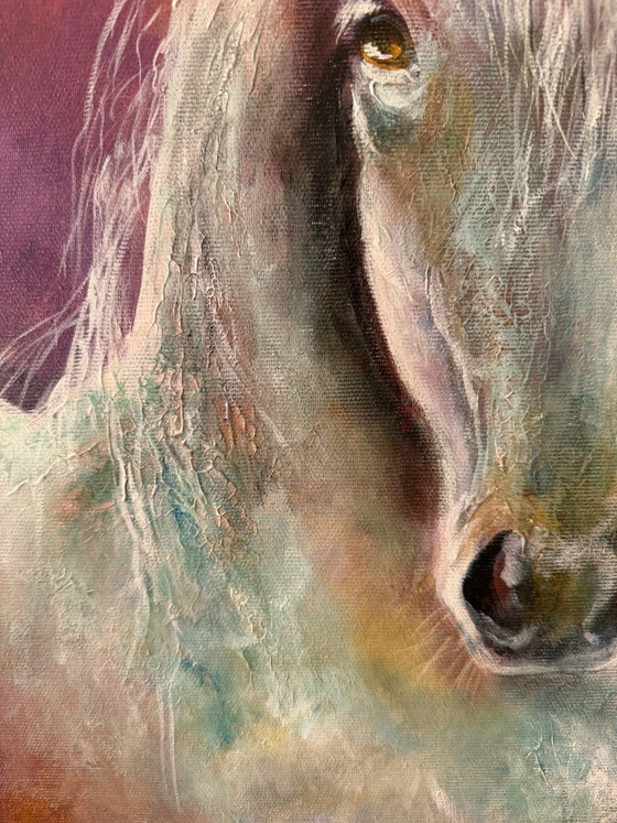 Acryl schilderij paard, Schilderijen & Tekeningen, Anders, Meerdere kleuren (foto 2 van 8)