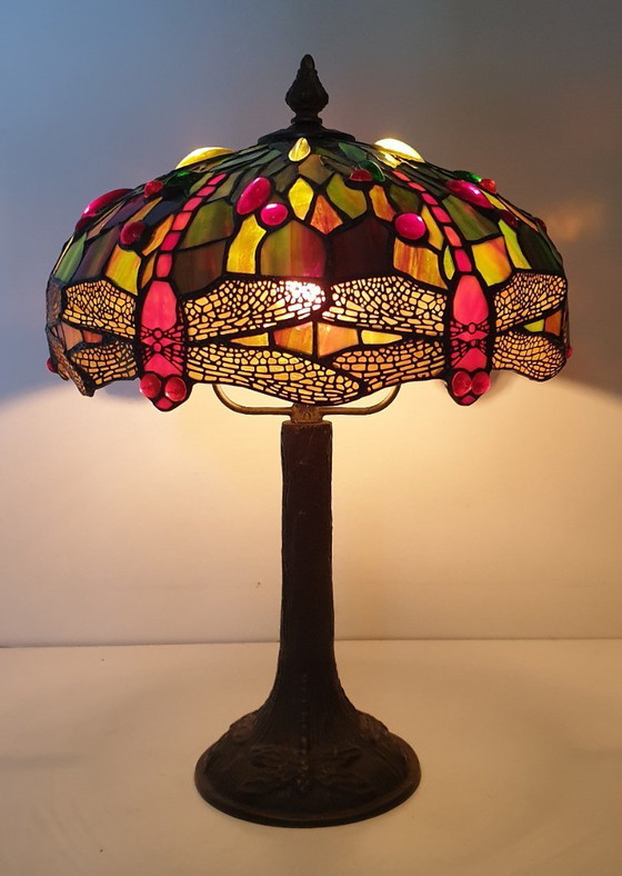 Image 1 of Tiffany table lamp 6 Dragonfly