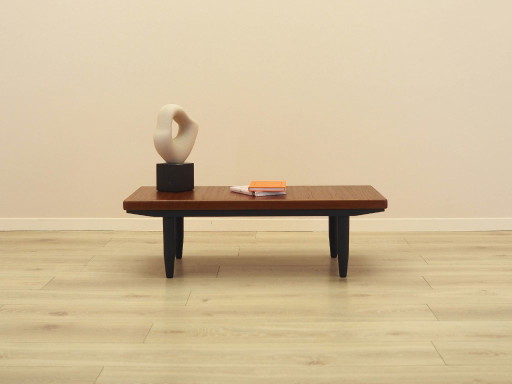 Danish Teak Veneer Coffee Table With Black Legs, 1970s – salontafels, Wood (photo 2 of 9)
