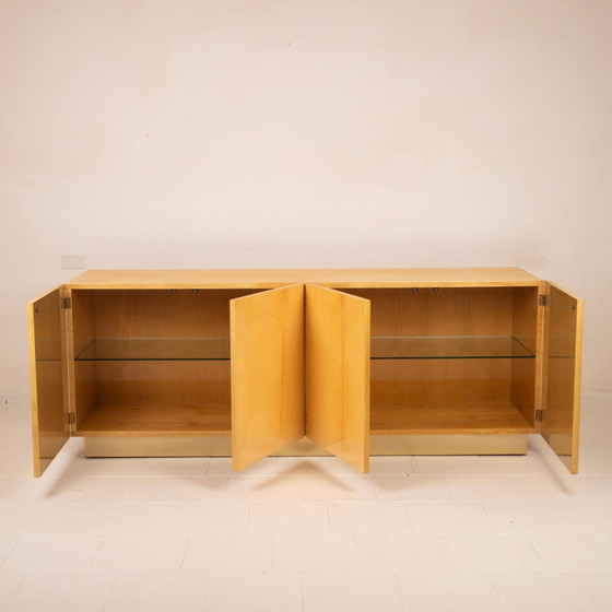 Giorgio Tura Mod. 1893/4P Italiaans perkament en messing Dressoir voor Tura Milano – Glass, Leather (photo 8 of 20)