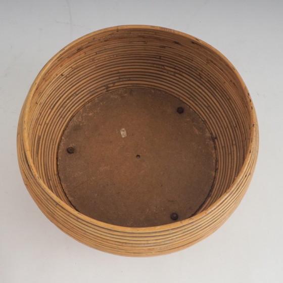 Pair of Italian Mid-Century Pencil-Reed Rattan Planters Attributed to Vivai Del Sud – Plant pot (photo 21 of 23)