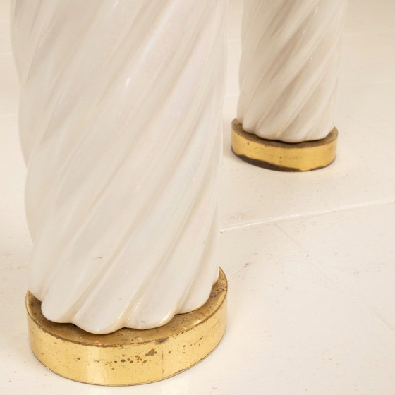 Image 1 of Console en porcelaine et laiton de Tommaso Barbi, 1970