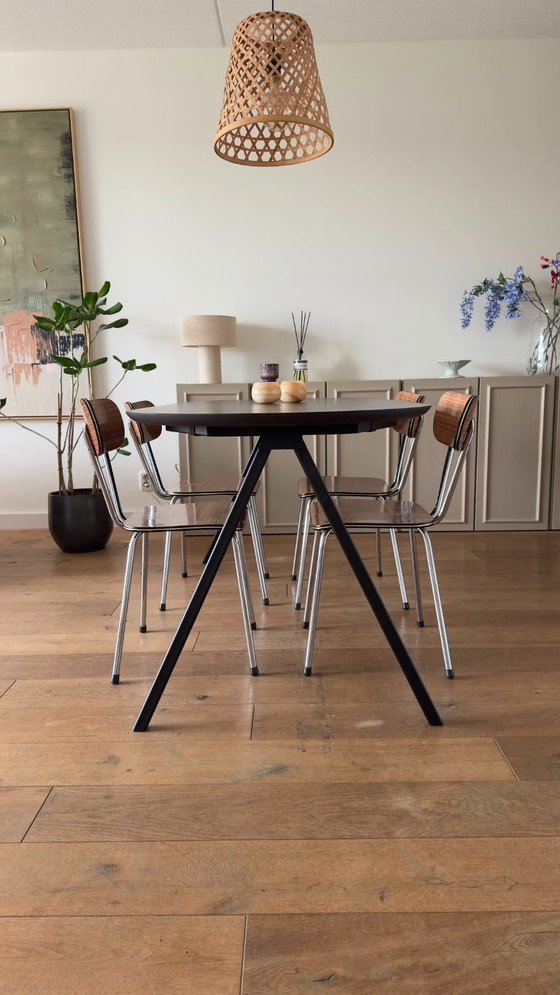 Image 1 of Tavolo da pranzo semi-ovale in rovere – Nero/Antracite
