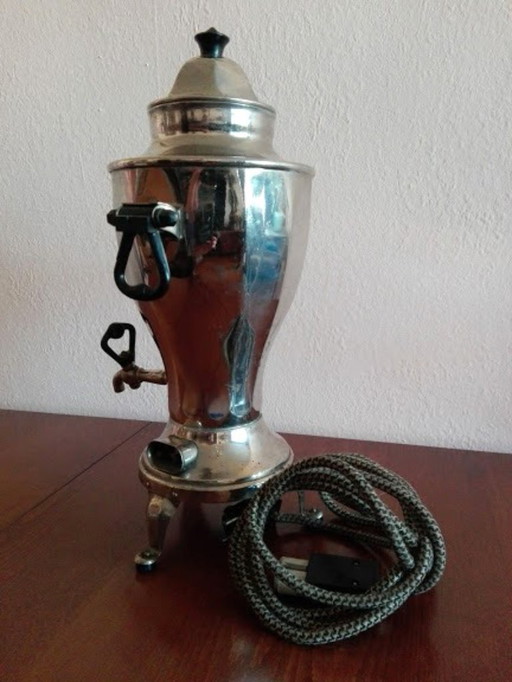 Vintage elektrischer russischer Samowar, Teekanne aus Metall