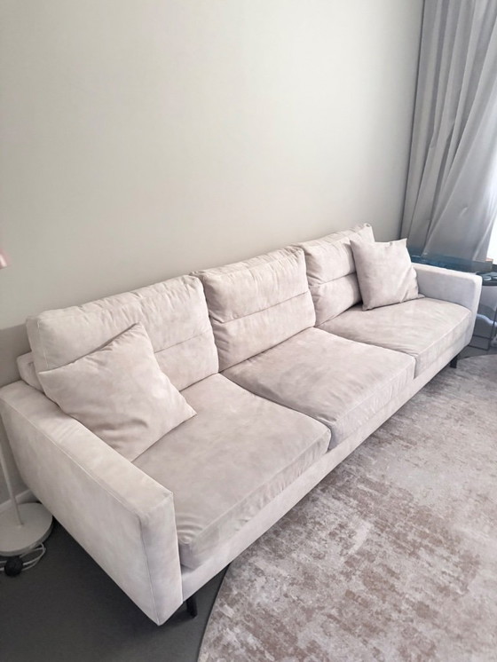 Image 1 of Beautiful Enzo Luca Ombre 3.5-seater sofa & footstool – ecru velvet