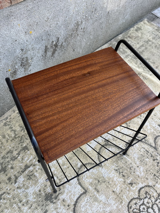 Image 1 of Table de lecture vintage avec plateau en teck