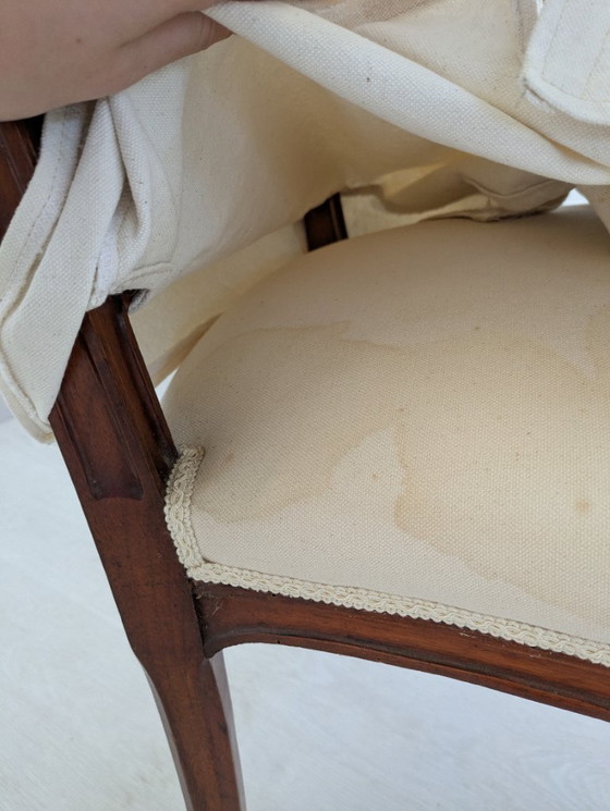 Image 1 of Art Nouveau - Sessel (2) - Holz, Stoff