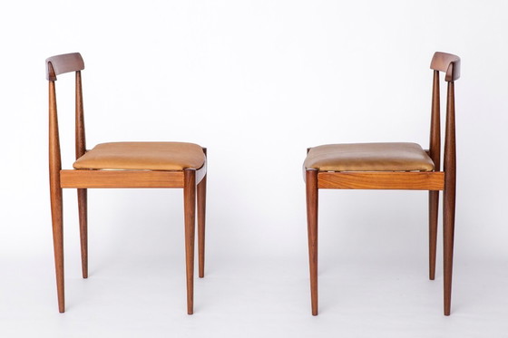 Image 1 of Pair Vintage Danish Rosewood Dining Chairs, 1960s Mid-Century Modern, Leather Seats