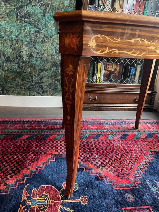 Image 1 of Tavolo multigioco intarsiato italiano di metà secolo in noce e mogano, c. 1960