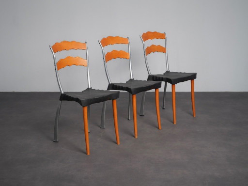 Set of 3 Sedlak Dining Chairs by Bořek Šípek for Vitra, Switzerland, 1992