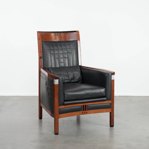 Fauteuil Schuitema design Art Déco en cuir noir de la série Decoforma