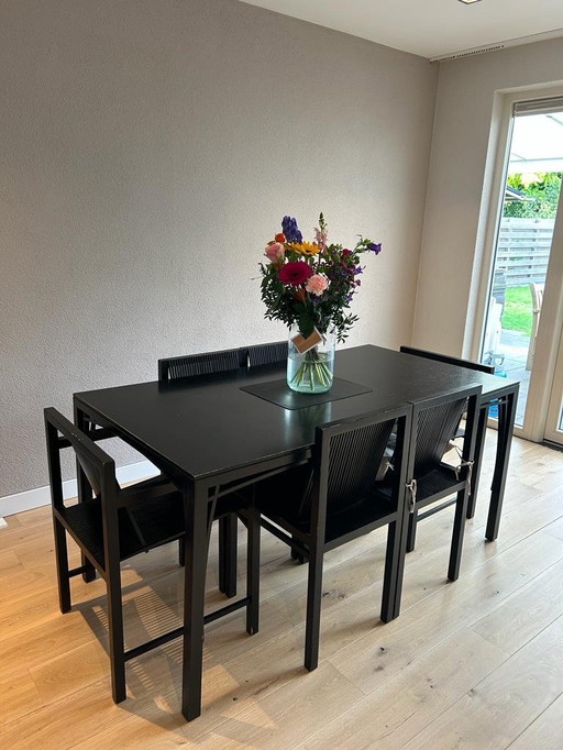 Dining room set by Ruud-Jan Kokke with 2 bar stools