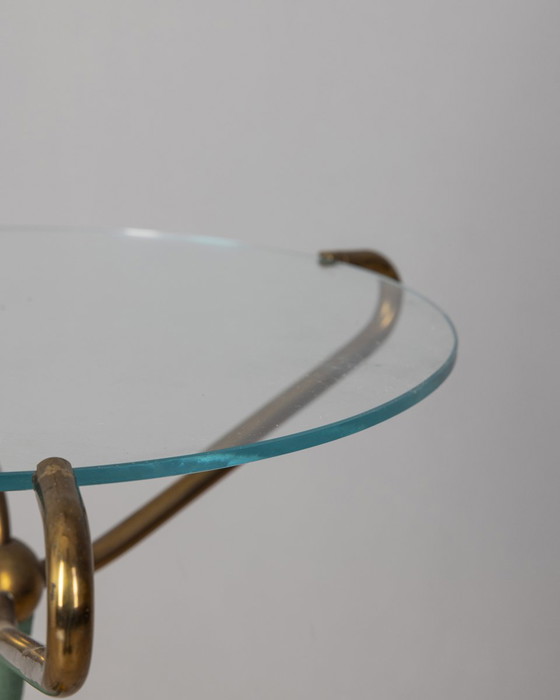 Image 1 of Vintage 1950s coffee table with lamp and magazine rack Italian design 