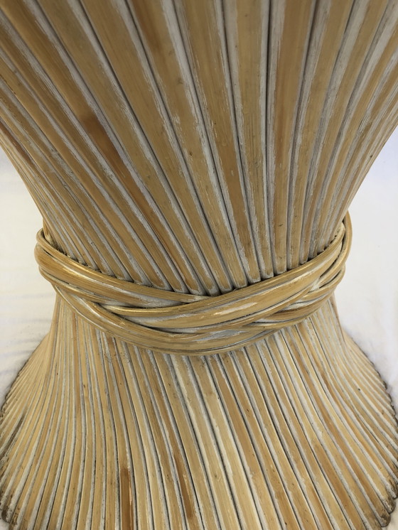 Image 1 of Mesa de comedor McGuire de ratán y bambú &#39;Sheaf of Wheat&#39;