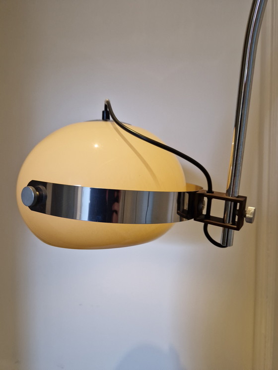 Image 1 of Lampada ad arco vintage cromata a forma di fungo, design Dijkstra