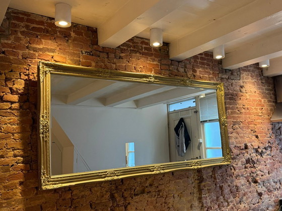 Image 1 of Oude gouden facetspiegel - barokstijl - 183,5x83,5cm