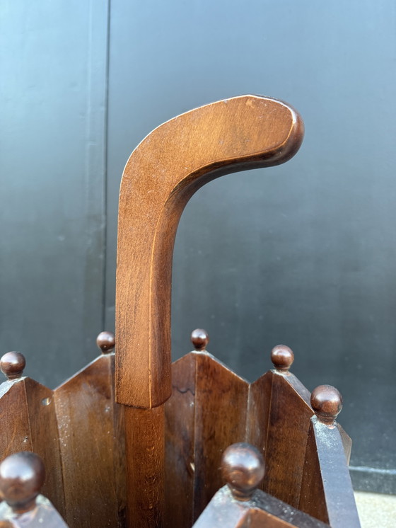 Image 1 of 1950s wooden umbrella stand