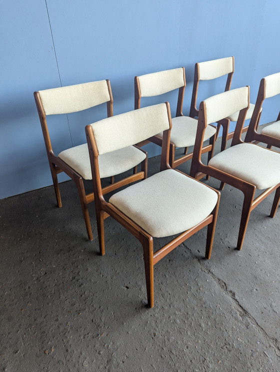 6x Teak Mid Century Dining Chairs - Erik Buch – Wood (photo 10 of 13)