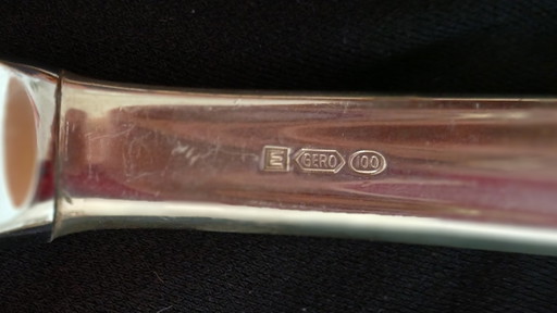 Art Déco silver plated serving cutlery