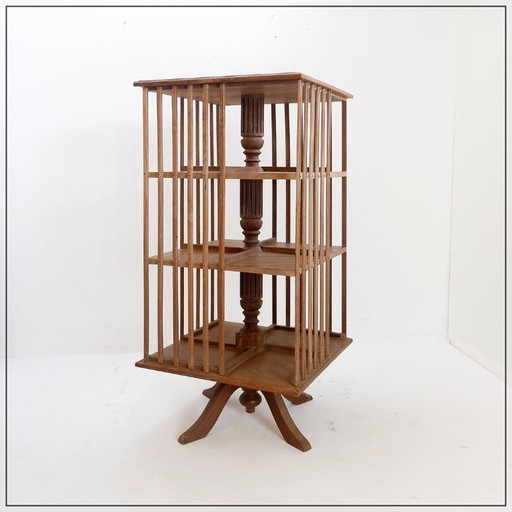 Antique revolving bookcase from the early 20th century