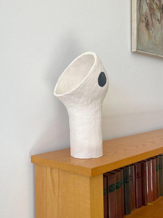 Image 1 of French contemporary ceramic lamp, "Pierrot lunaire" by Renzo Maar