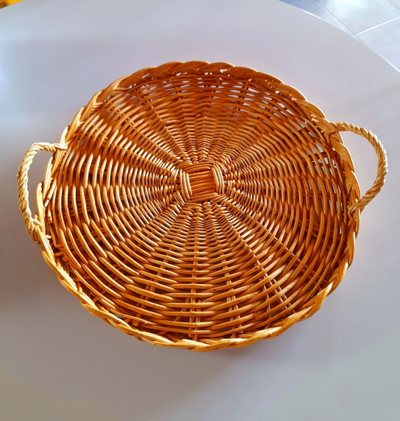 Image 1 of Vassoio in rattan intrecciato, 1960