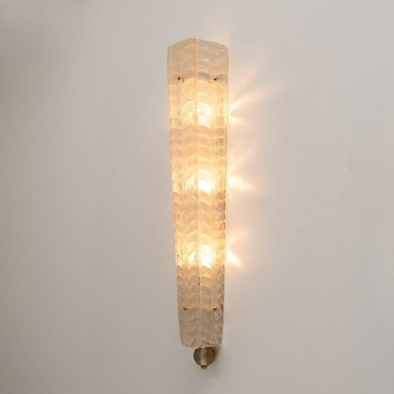 Image 1 of Paire d'appliques murales Graniglia dorées en laiton et verre de Murano de style Art déco