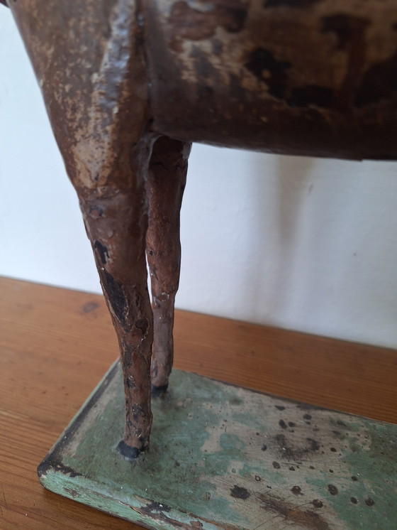 Image 1 of Figurine vintage en bois cheval