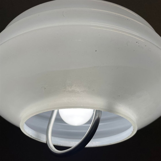 Hanglamp met uittrekbaar glazen frame in mid-century stijl voor de eetkamer, jaren 70. – Leeslamp, Glass (photo 7 of 10)