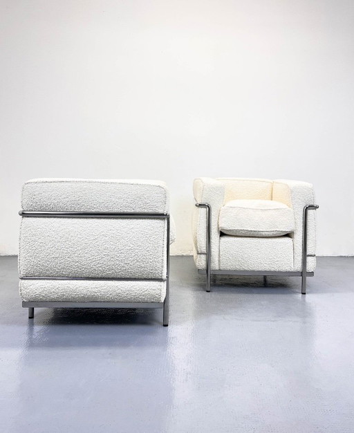 Lc2 Chair Bouclè Tissue, Le Corbusier, Cassina, Charlotte Perriand Seats