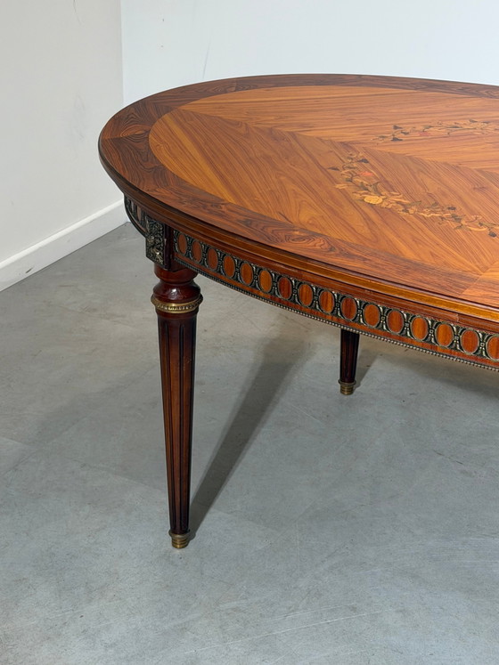 JP Ehalt Louis XVI Style Intarsien-Ausziehtisch – Esstische (photo 4 of 9)