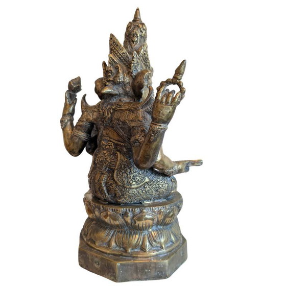 Ganesha con Buda coronado – bronce dorado antiguo, estilo jemer – lote 152 – Esculturas, Bronze (photo 4 of 10)