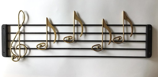 Vintage wall coat rack scale, stave
