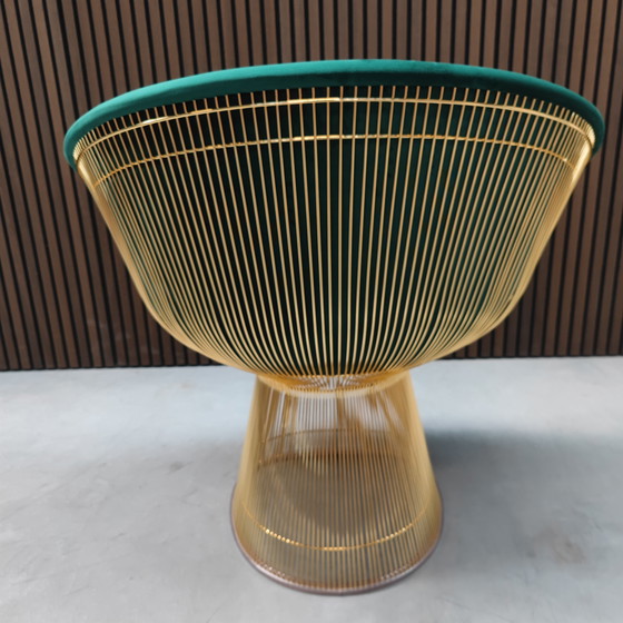 Image 1 of Fauteuil Knoll Platner - Velours vert