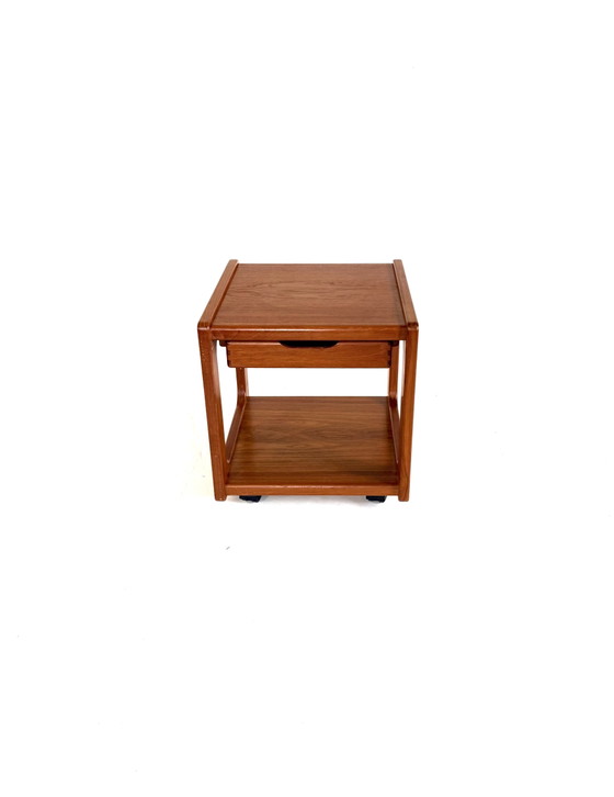 Vintage cube-shaped teak trolley, Salin Nyborg ‘70 – Bar carts, Wood, Plastic (photo 4 of 9)