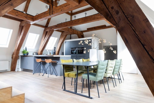 Keukentafel 300 × 100 cm — blad Down Pipe (Farrow & Ball)